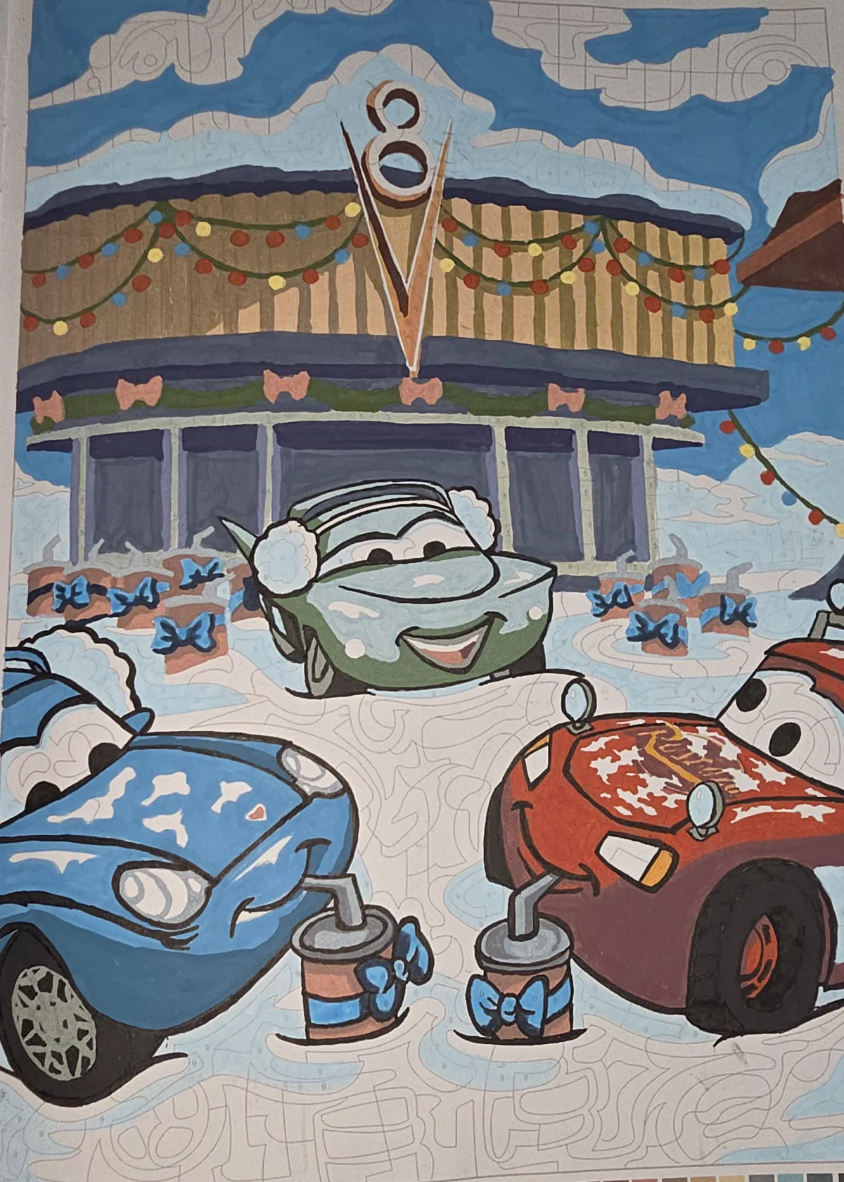Completed page 10 from Coloriages mystères Disney - Best of Pixar by Mrs.LCreationscorner