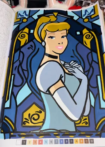 Community completion of Coloriages mystères Disney - Vitraux page 50