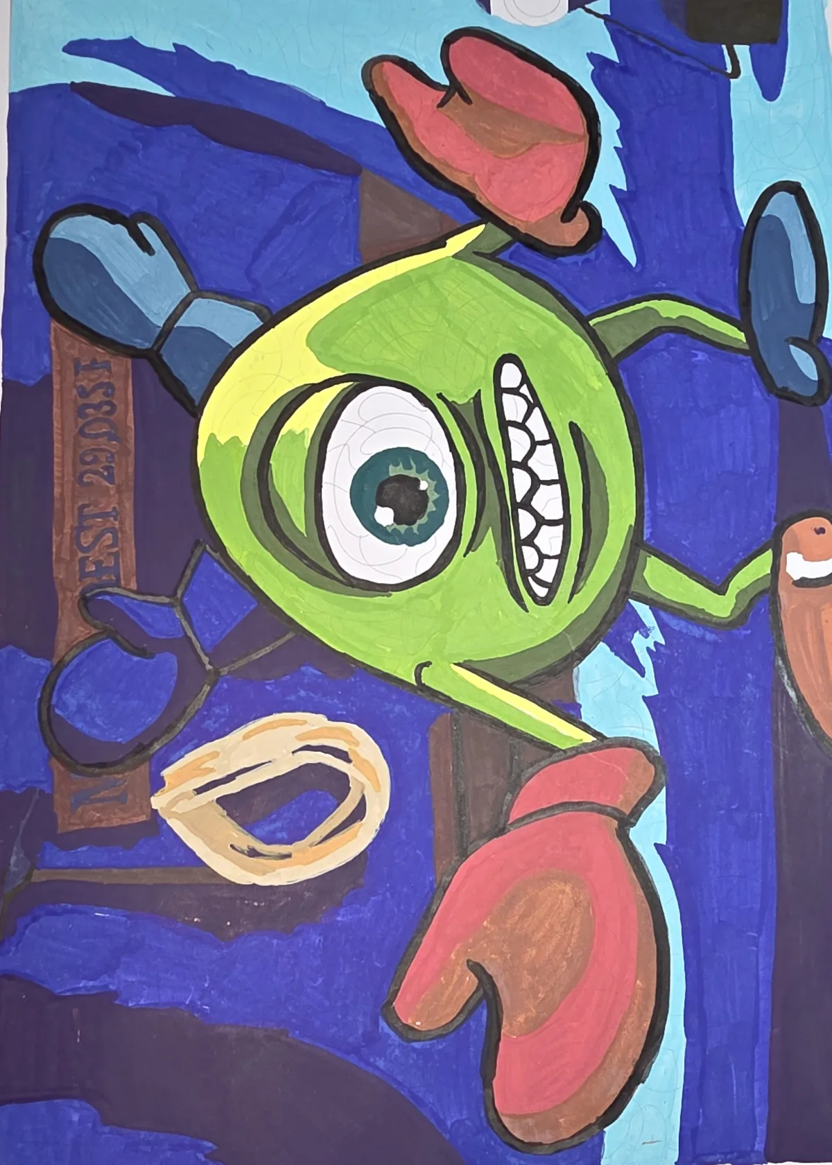 Completed page 12 from Coloriages mystères Disney - Best of Pixar by Mrs.LCreationscorner
